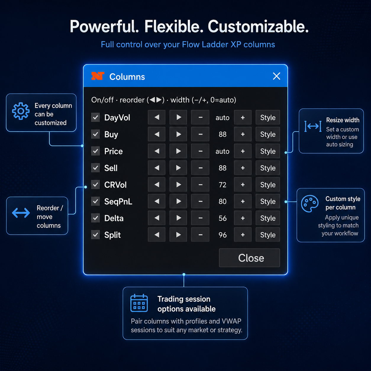Flow Ladder XP top controls